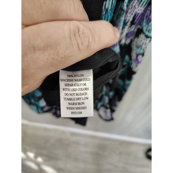 Madison Floral A-Line Dress Women's Square Neck Lined Stretch Size L Business - Picture 4 of 7